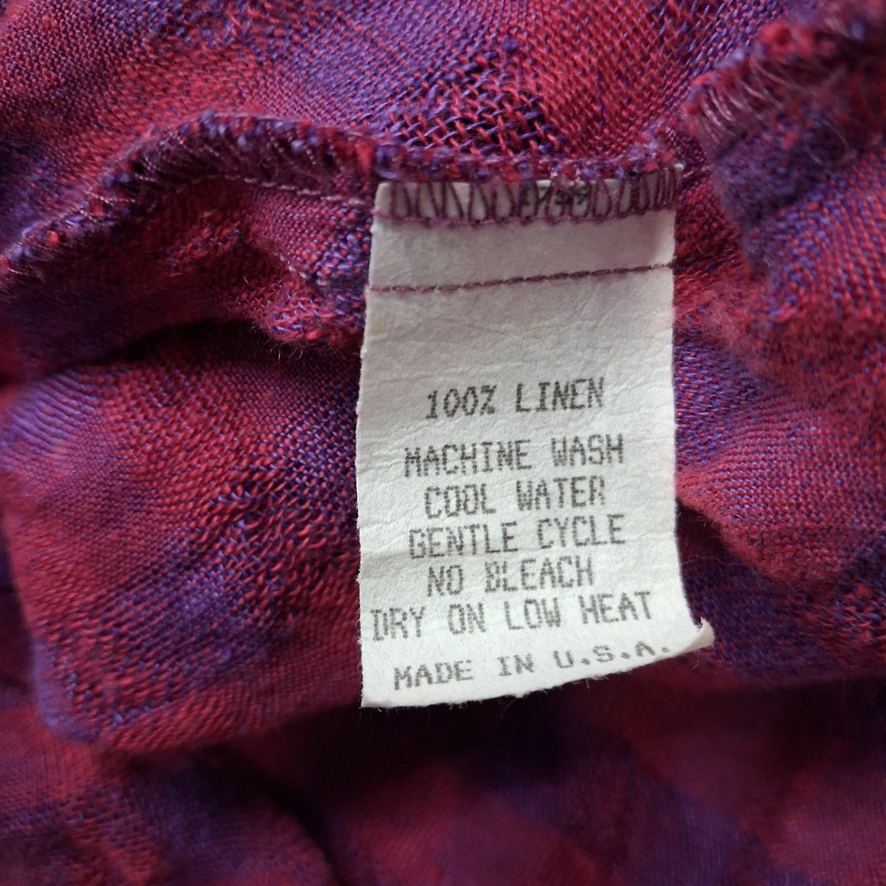 Holte Purple Red Plaid Two Piece Set V-Neck Top Midi Skirt Raw Hem Size‎ 1 - Picture 9 of 13